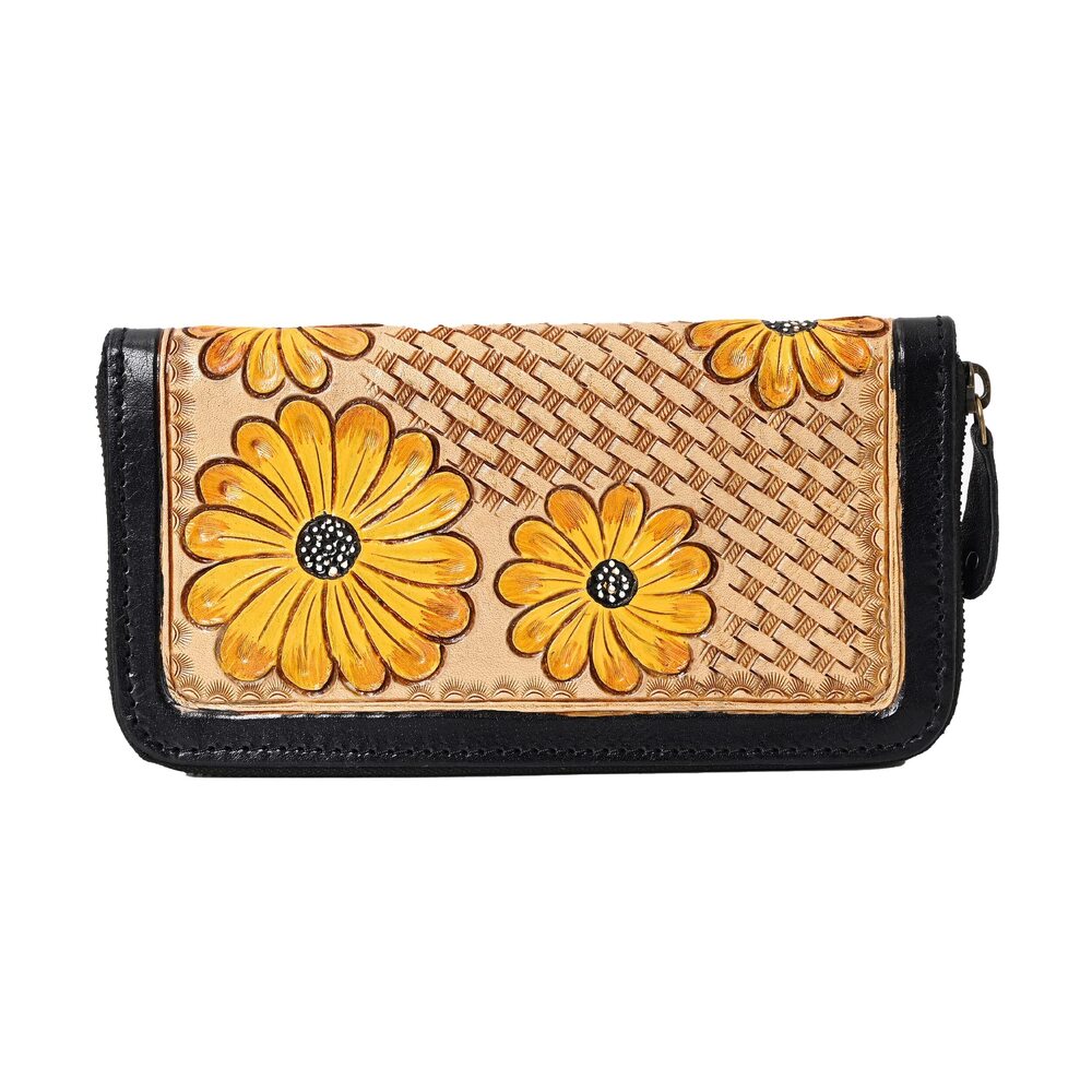 3045 Handcrafted Western Leather Wallet Cowhide Hand Wrist Wallet Card